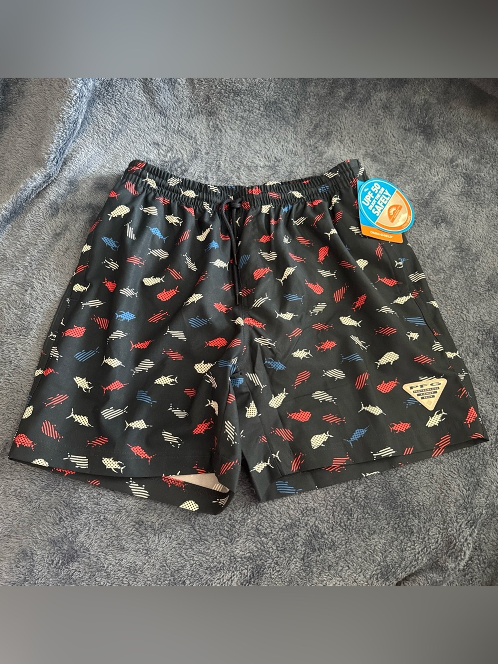 New Men’s Size S Columbia PFG Swim Shorts Trunks Lined Pockets Fishing NWT